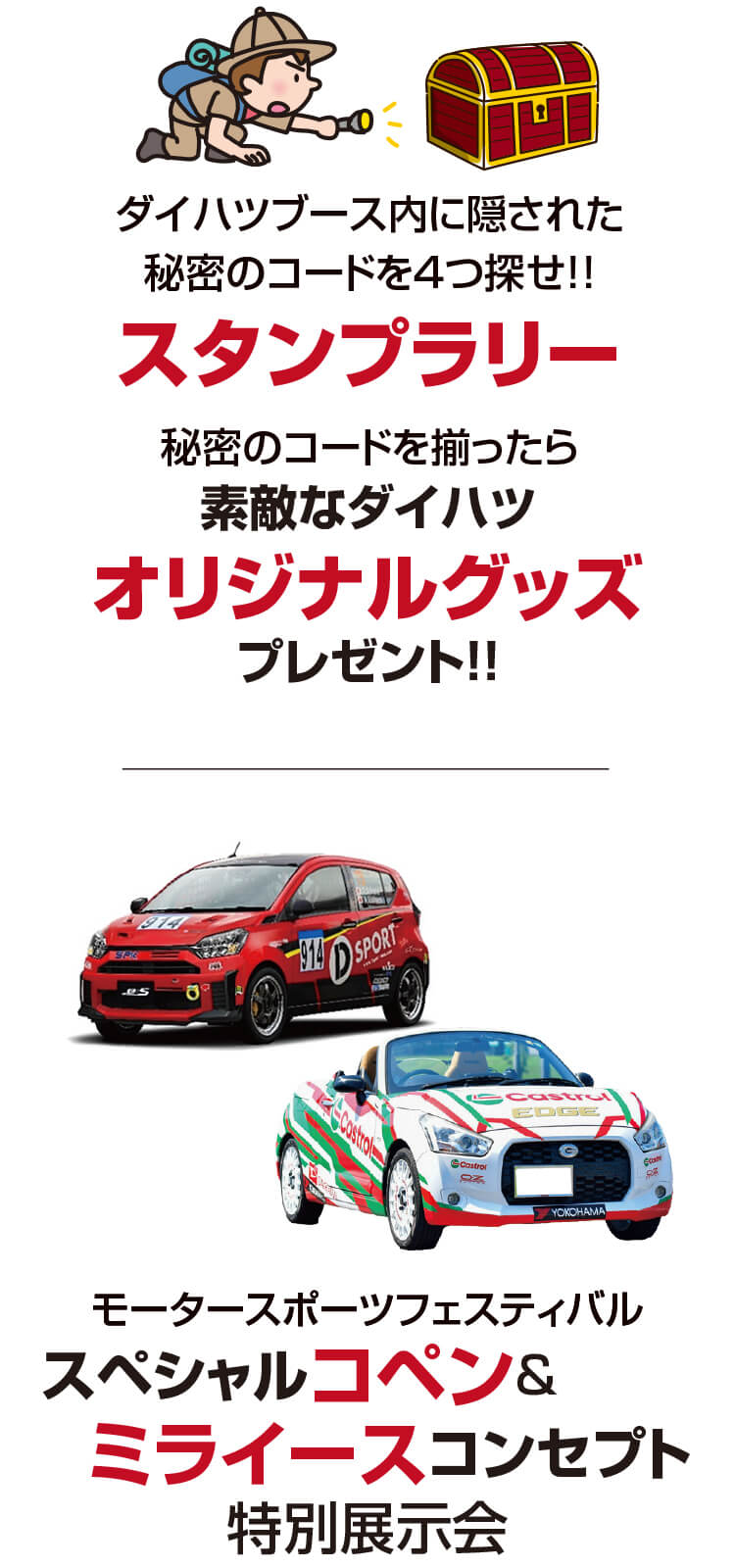 スタンプラリー,スペシャルコペン,ミライースコンセプト,特別展示